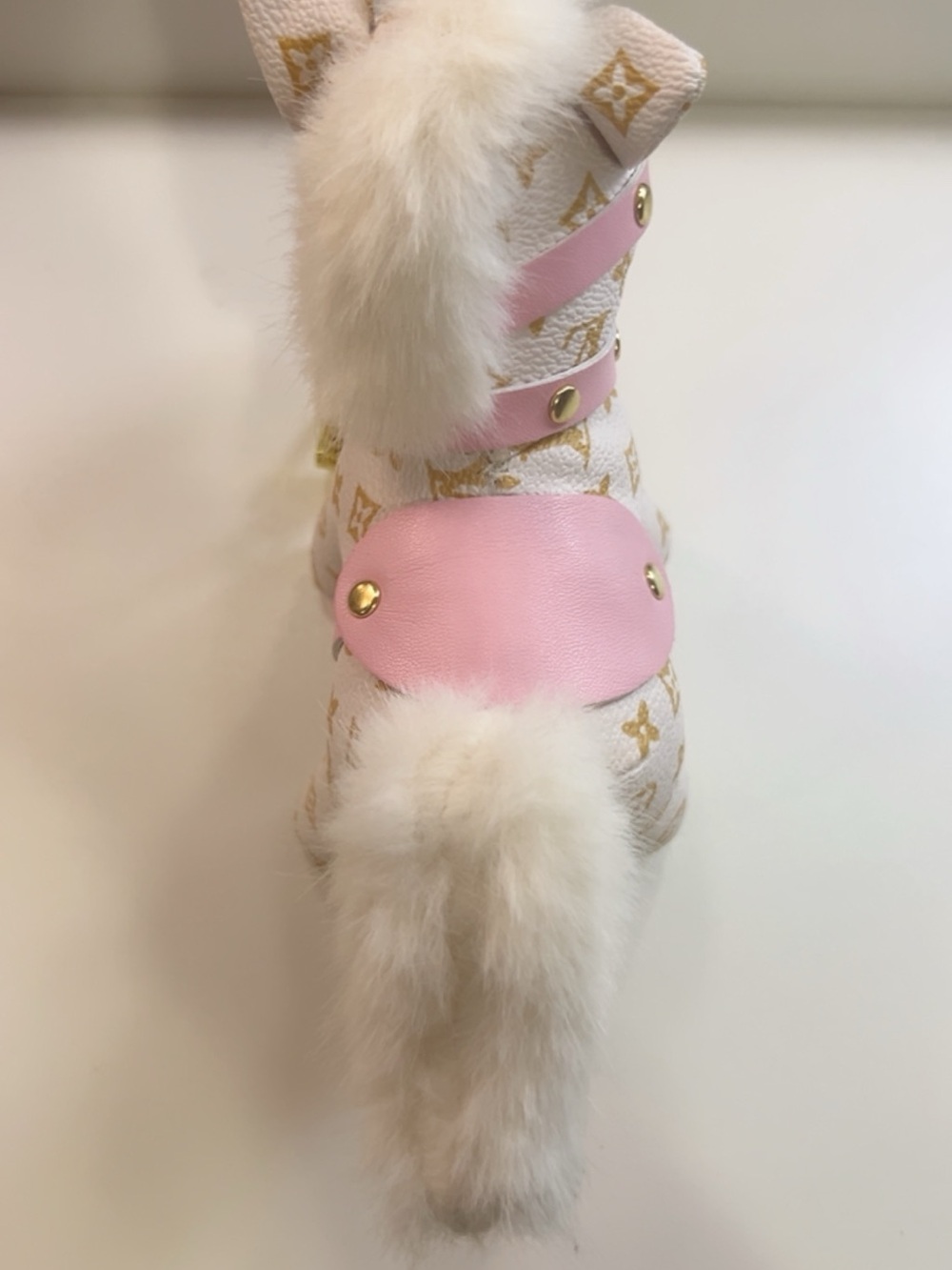 Luxury inspired Monogram Pony Bag Charm Keychain - Pink & Gold - Picture 4 of 7